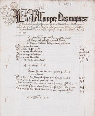 Première page du registre (année 1410 - folio 1)