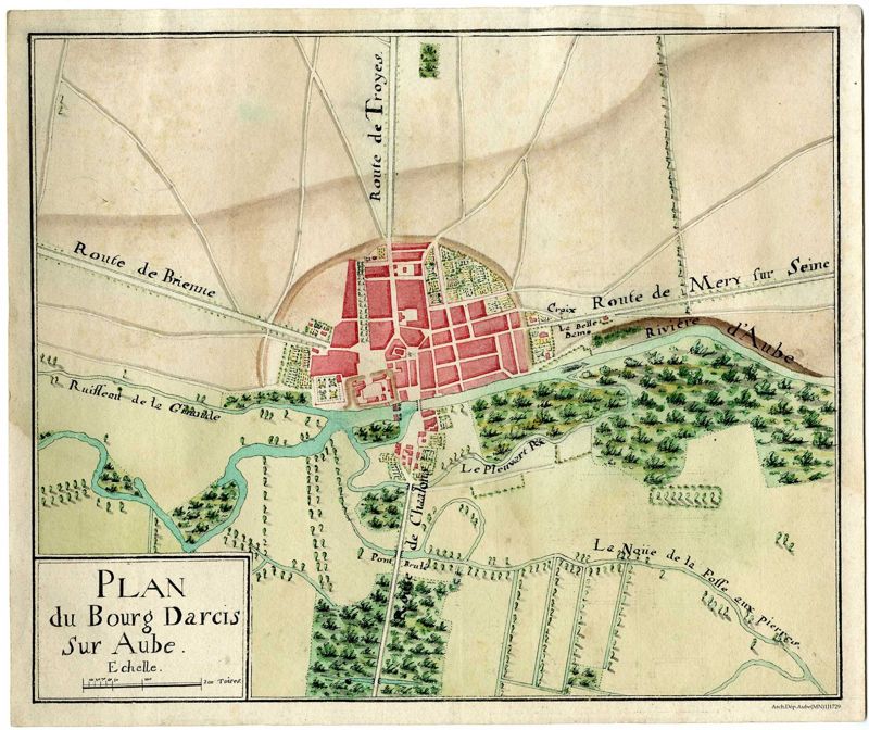 1 J 1729 Plan du Bourg d'Arcis sur Aube